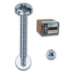 MUSTAD - Viti autoperforanti / autofilettanti per metallo Testa cilindrica - impronta croce   3,9X19 mm  Zincata Bianca  Drillex