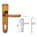 GHIDINI - Coppia maniglie per porta con placca PY85 Q8  Alluminio  Anodizzato Bronzo Gabry