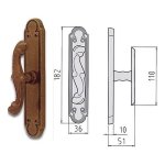 GHIDINI - Maniglia cremonese per finestre su placca Gioco Ez Ottone Brunito Barocco