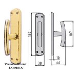 GHIDINI - Maniglia cremonese per finestre su placca Gioco Ez + Q7 Ottone Ottone satinato Milena