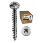 MUSTAD - Viti per legno tutto filetto testa Cilindrica impronta Croce   4,0X20 mm  Cromo lucido 