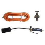 PROJECT03 - Set completo cannello da riscaldo con leva Corpo in metallo - impugnatura materiale plastico -rubinetto posteriore di regolazione 35 kW 2500 gr/h 