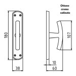 GHIDINI - Maniglia cremonese per finestre su placca Gioco Ez + Q7 Ottone Cromo satinato Milena