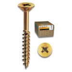 MUSTAD - Viti per legno filetto parziale testa Svasata Piana Impronta Croce  3,5X035 mm  Gialla 