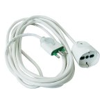 FANTON - Prolunga lineare 5,0 mt 3G1 H05VV-F 2P+T 16A standard italiano Bipasso italo/tedesca 2P+T 16A Bianco 92660