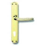 GHIDINI - Coppia maniglie per porta con placca P85 Q8  Ottone Ottone lucido verniciato Milena