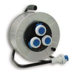 FANTON - Prolunga industriale con avvolgicavo Golia Metal - CEE 30 mt 3G2,5 H07RN-F 2P+T 16A 200-250V 6h IP67 2P+T 16A 200-250V 6h IP67 (x3) Zincato 143