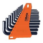 BETA - Serie 12 chiavi esagonali brugola piegate  Acciaio brunito - ISO 2936  -  96N/SC12