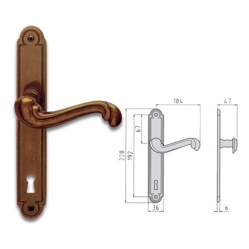 Maniglie porta coppia su placca p90 Ghidini 44290089000 BAROCCO Brunit