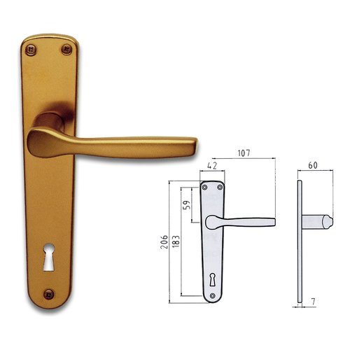 Maniglie porta coppia su placca p70 Ghidini 77400087004 GABRY Bronzo