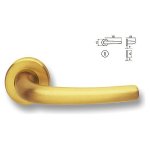 GHIDINI - Coppia maniglie per porta con rosetta e bocchetta Q8  Ottone Ottone lucido verniciato Milena