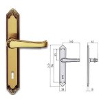 GHIDINI - Coppia maniglie per porta con placca P70 Q8  Ottone Ottone Fumè Lady