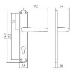 Maniglie porta coppia su placca py85 Ghidini 55744088508 MILENA Ottone