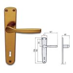 GHIDINI - Coppia maniglie per porta con placca P70 Q8  Alluminio  Anodizzato Bronzo 