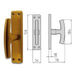 GHIDINI - Maniglia cremonese per finestre su placca Gioco Ez + Q7 Alluminio anodizzato Bronzo Gabry