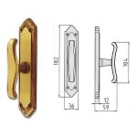 GHIDINI - Maniglia cremonese per finestre su placca Gioco Ez Ottone Ottone Fumè Lady