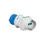 FANTON - Adattatore industriale  con spina CEE 2P+T 16A CEE blu 2 prese bipasso italiane 2P+T 16A - 1 presa bipasso italo/tede 220-230 V Blu/bianco 7309