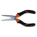 BETA - Pinza a becchi piatti lunghissimi dritti zigrinati Corpo in acciaio cromato - ISO 5745  - bi-materiale plastico antiscivolo 1162BM  MM 160