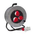 FANTON - Prolunga industriale con avvolgicavo Golia Metal - CEE 30 mt 4G2,5 H07RN-F 3P+T 16A 200-250V IP44 3P+T 16A 380-415V 6h IP44 (x3) Zincato 14348