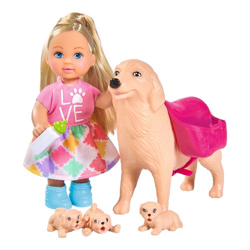 Set bambola Simba 105733072 STEFFI LOVE Dog Sitter con cagnolina e 3 c