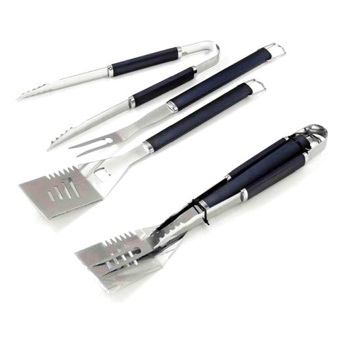 Set attrezzi barbecue Ompagrill 03450 Inox e Nero