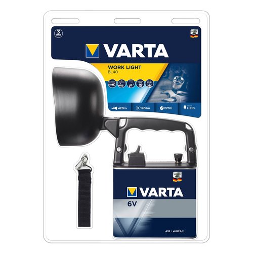 Torcia faro elettrica Varta 018660101421 Work Light Bl40 Nero