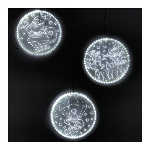 Lotti Importex Dischi luminosi Babbo Natale 60 led Decoro luminoso Lotti 44579 Dischi luminosi Babbo Natale 
