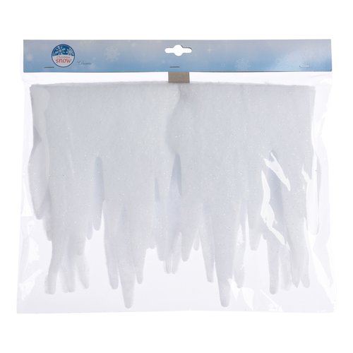Decorazione Natale Kaemingk 474743 Ghiaccioli Bianco glitterato