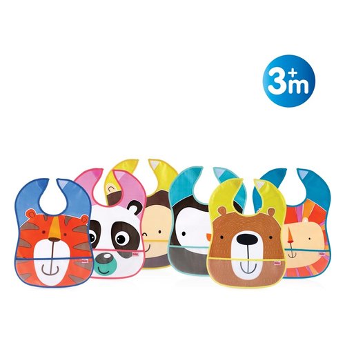 Bavaglino Nuby ID4278 Con Tasca Raccogli Pappa Assortito