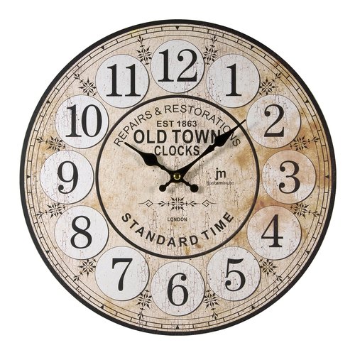 Orologio da parete Lowell 21439 JUSTAMINUTE Ocra antico