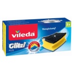 VILEDA - Vileda Spugna Glitzi Plus, Nero, Blu, Giallo, Rettangolare, Fibra, Lavaggio manuale, Monocromatico, Germania