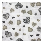 Tavola & Co. - Tovagliato in rotolo per il taglio a metro Cotone fiammato h. 1,4 x L. 20 metri Cuoricini Collezione tavola
