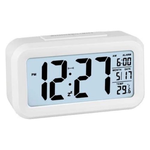 Sveglia Lowell JD9519B JUSTAMINUTE Multifunzione con Snooze Bianco