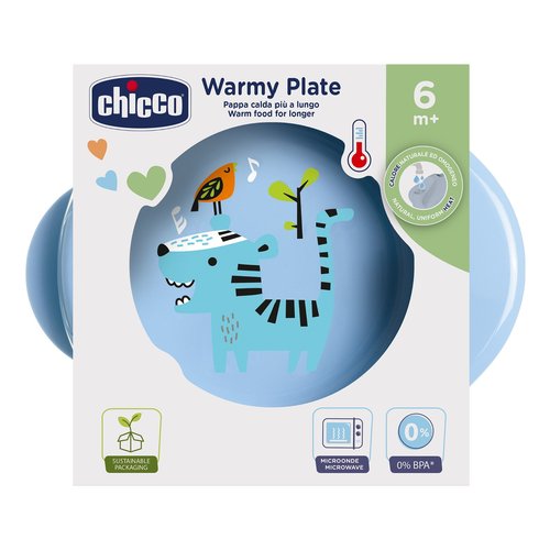 Piatto pappa Chicco 00016000200000 WARMY PAPPACALDA Blu