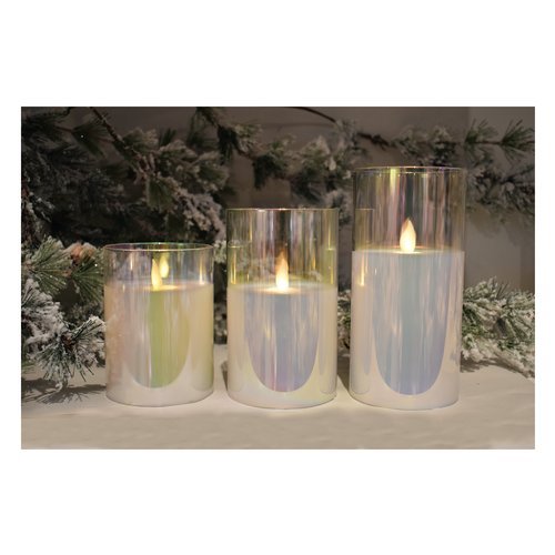 Candela led Pre Qu' Italia D3005 effetto fiamma con timer Iridescente