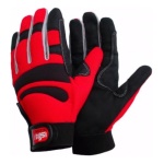ISSALINE - Guanti da lavoro Long Comfort Work&Sport 7203 Rosso/Nero taglia M Conformità CE EN 388 - 2222 -  Cat II