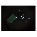 PreQu' Italia - Filo 10 led bianco ghiaccio con giochi luce e timer (6 ore On e 18 ore Off). Lungo 2 metri a batteria. Per Uso Esterno.