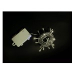 PreQu' Italia - Filo 10 led luce calda con giochi luce e timer (6 ore On e 18 ore Off). Filo Trasparente lungo 2 metri a batteria. Per Uso Esterno.