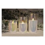 PreQu' Italia - Candela led Pre Qu' Italia D3005 Fiamma con timer Vetro Iridescente Ve