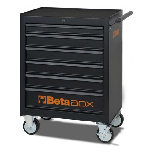 BETA CO4 BOX Carrello cassettiera portautensili in acciaio Nero 700x460xh.950 con 6 cassetti e serratura bloccaggio