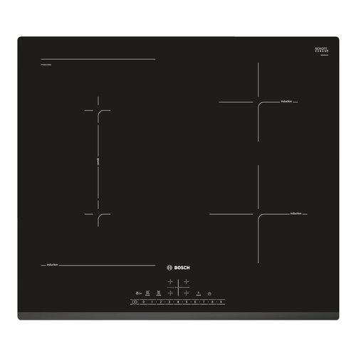 Bosch Serie 6 PVS631FB5E piano cottura Nero Da incasso 60 cm Piano cottura a induzione 4 Fornello(i)