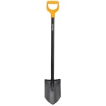 Fiskars - Vanga a punta Solid Realizzata totalmente in acciaio Nero con pratica impugnatura arancione a D 180 x 1170 mm