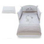 Piumone lettino Pali 0687Savana SAVANA set 3 pz Bianco e Tortora