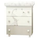 Bagnetto fasciatoio Pali 0533SAVANA SAVANA 3 cassetti Bianco e Tortora