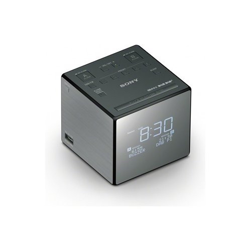 Sony XDRC1DBP radio Orologio Nero, Argento