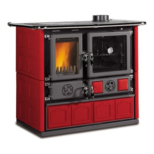 ROSA 4.0 Maiolica Bordeaux 7015120 Nordica ROSA 4.0 Maiolica bordeaux. Rivestimento in maiolica, focolare interamente in ghisa, porta fuoco panoramica con vetro ceramico, forno smaltato panoramico da
