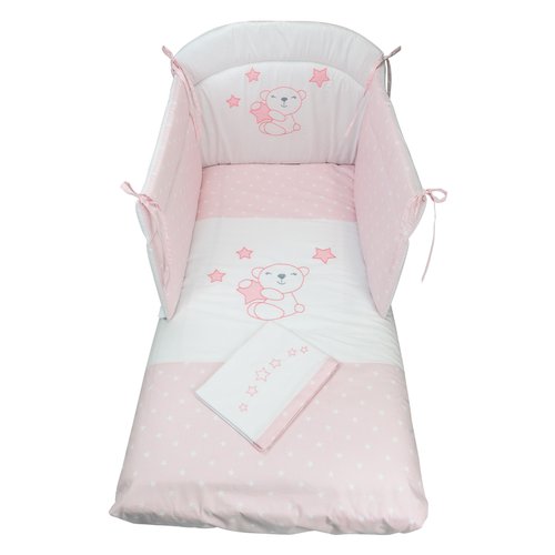 Piumone lettino Baby Idea 30350 SR LITTLE STAR Con Kit Lenzuola Rosa