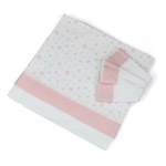 Baby Idea - Lenzuola lettino Baby Idea L2006RS Set Lenzuolino 3pz Stelline