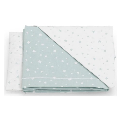 Set lenzuola lettino Italbaby 020 1007 003 STELLE Completo Menta