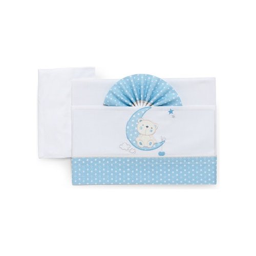 Set lenzuola lettino Italbaby 15 2010 402 MOON Completo Azzurro